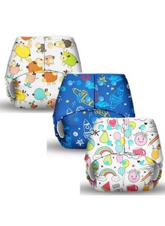 Superbottoms Basic Pack Of 3 Reusable Cloth Diaper For Babies 0-3 Years | Freesize Adjustable, Reusable Cloth Diaper | Outer Shell Only | (Without Dry Feel Pad/Soaker/Insert) | Print May Vary 