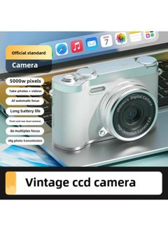 Generic High-definition Digital Student Party Camera Camera Campus Retro CCD Double Vlog Camera Travel Convenient Entry-level-Body Color:H8 White -64g Memory Card [apple  - Image 1