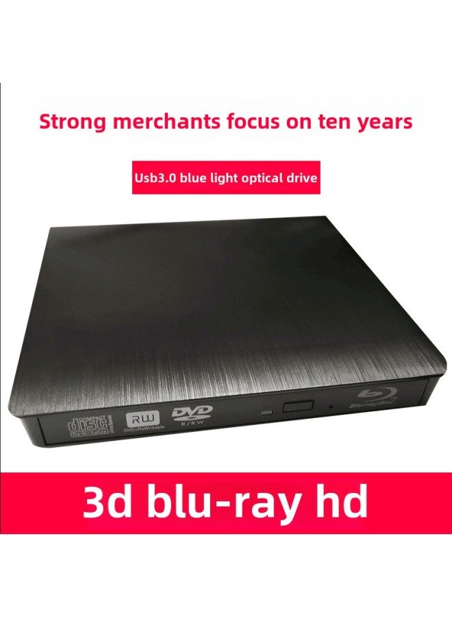 محرك أقراص بلو راي خارجي بمنفذ USB 3.0 مصقول، محرك أقراص DVD خارجي، محرك أقراص بلو راي خارجي، محرك أقراص DVD - اللون: أسود - Image 1