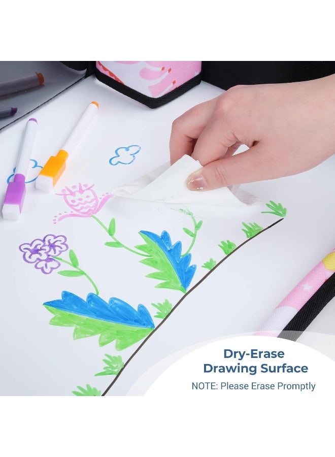 COOLBEBE صينية سفر COOLBEBE للأطفال لمقاعد السيارة، صينية سفر للطائرة، صينية حضن لمقاعد السيارة للأطفال، صينية قابلة للطي مع تخزين، صينية طاولة لمقاعد السيارة لأنشطة السفر للأطفال، وحيد القرن - Image 4