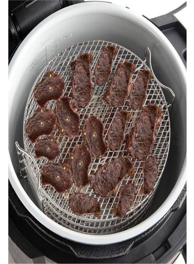 اوكيي رف تجفيف الطعام، حامل من الفولاذ المقاوم للصدأ، ملحقات متوافقة مع مقلاة الهواء Instant Pot، غطاء لحفظ رقائق البطاطس، رف مقلاة هواء سعة 6 كوارت من الفولاذ المقاوم للصدأ، يناسب جميع المقالي الهوائية والأفران وقدور الضغط بسعة 4.2 إلى 5.8 كوارت. - Image 5