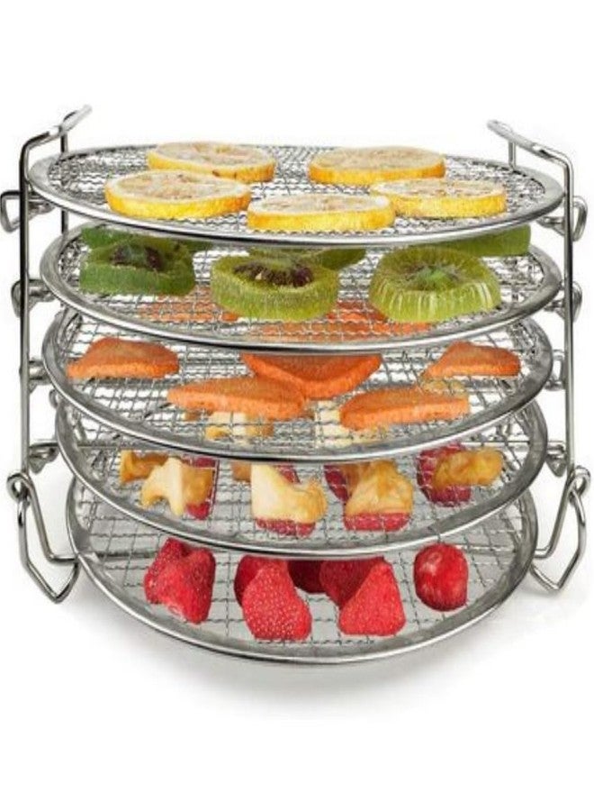 اوكيي رف تجفيف الطعام، حامل من الفولاذ المقاوم للصدأ، ملحقات متوافقة مع مقلاة الهواء Instant Pot، غطاء لحفظ رقائق البطاطس، رف مقلاة هواء سعة 6 كوارت من الفولاذ المقاوم للصدأ، يناسب جميع المقالي الهوائية والأفران وقدور الضغط بسعة 4.2 إلى 5.8 كوارت. - Image 4