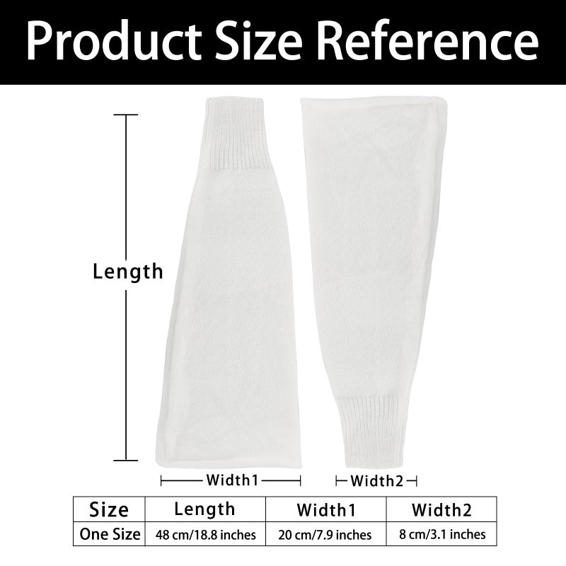 Junely Leg Warmers for Women Winter Kawaii Leg Warmer Cute Legwarmers Japanese Socks Halloween Goth Emo Lolita Gyaru Gothic Harajuku Accessories White - Image 5
