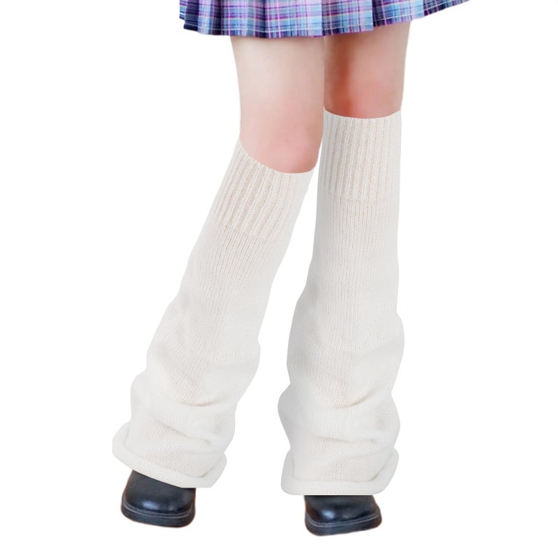 Junely Leg Warmers for Women Winter Kawaii Leg Warmer Cute Legwarmers Japanese Socks Halloween Goth Emo Lolita Gyaru Gothic Harajuku Accessories White - Image 1