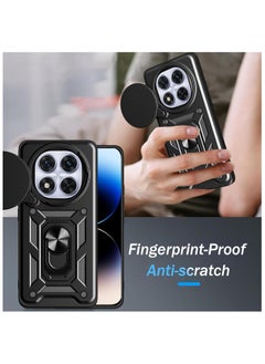 Generic Shield Full Protection Case With Metal Ring &Slide Camera Cover For redmi note 14 pro plus case  - Image 2