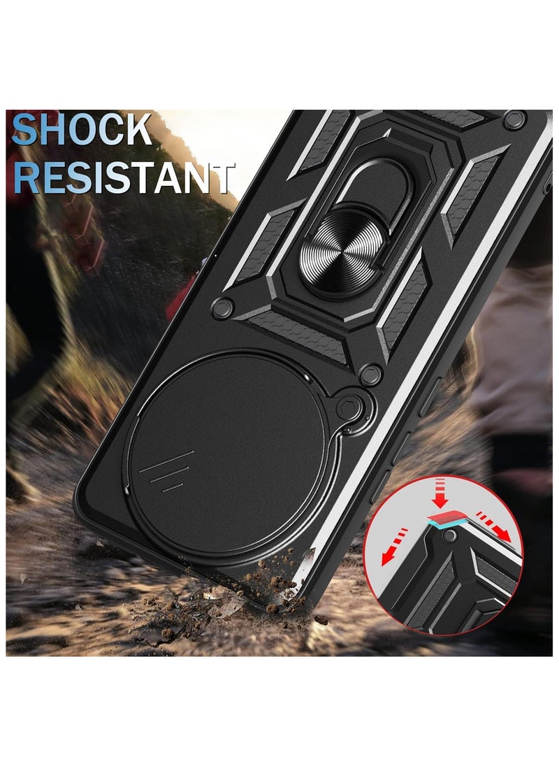 Generic Shield Full Protection Case With Metal Ring &Slide Camera Cover For redmi note 14 pro plus case  - Image 3