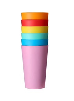 Unbreakable Reusable Plastic Tumblers Drinking Glasses | Portable Colorful Cup | Beverage Drinking Cup | for Kitchen Outdoor Parties Picnics BBQ’s Travels Set Of 5 in Multicolour