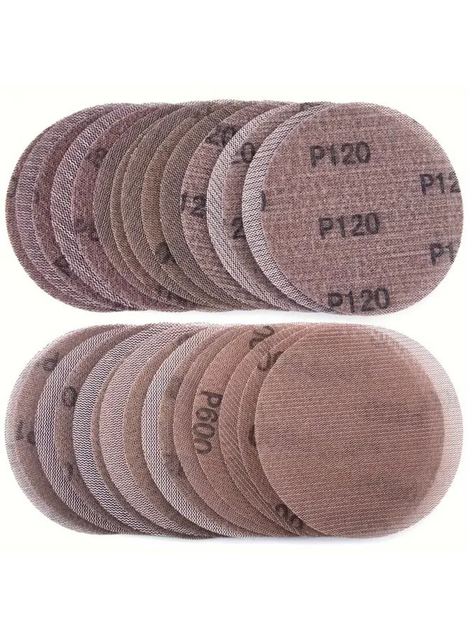 30 Pcs 5 Inch Mesh Sanding Discs Hook Loop Dust Free Abrasive Pads For Car Wood Metal - Image 2