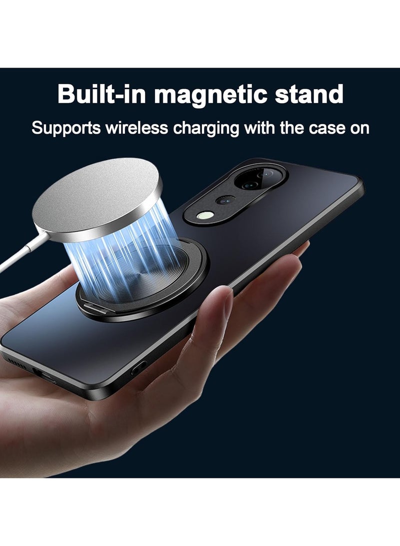 عام حافظة لهاتف فولفو في 40 برو متوافقة مع ماج سيف للشحن اللاسلكي 360-حافظة دائرية قابلة للدوران مقاومة للخدش والصدمات حافظة ظهر لهاتف فيفو في 40 برو 5 جرام - Image 2