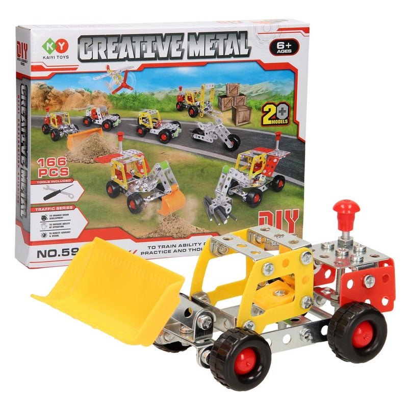 Creative Metal Construction Set Metal 20in1 Vehicles 166 Pieces - 592-53 - Image 1