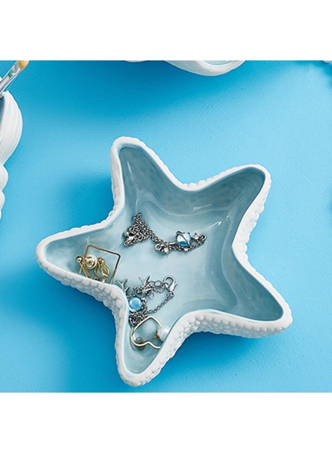 general Ceramic Starfish Jewelry Dish Tray Jewelry Storage Plate Tray Ring Holder Home Living Room Decoration - Image 3