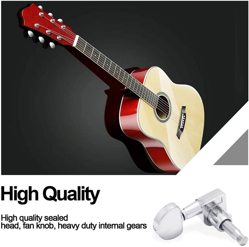 TechBlaze Guitar Tuning Keys 3L+3R Guitar Tuner Machine Heads Guitar Pegs for Acoustic Guitar Semiclosed Guitar Tuner Keys for Acoustic and Electric Guitars - Image 2