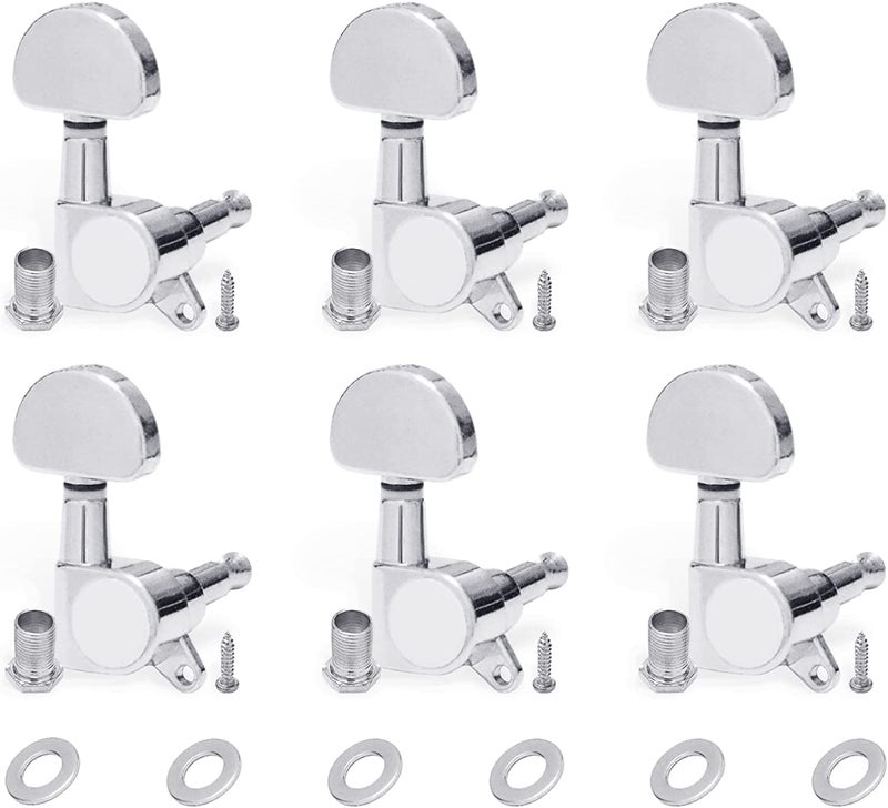 TechBlaze Guitar Tuning Keys 3L+3R Guitar Tuner Machine Heads Guitar Pegs for Acoustic Guitar Semiclosed Guitar Tuner Keys for Acoustic and Electric Guitars - Image 1