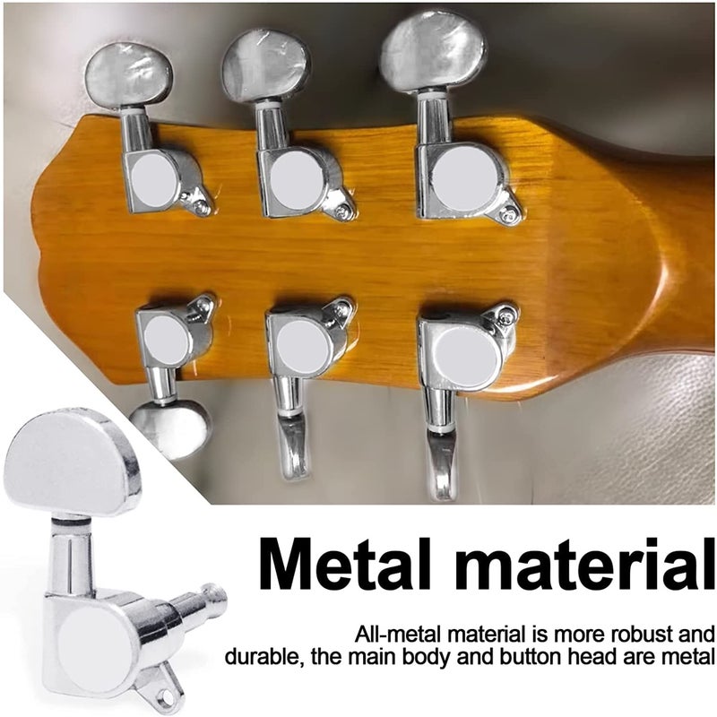 TechBlaze Guitar Tuning Keys 3L+3R Guitar Tuner Machine Heads Guitar Pegs for Acoustic Guitar Semiclosed Guitar Tuner Keys for Acoustic and Electric Guitars - Image 4
