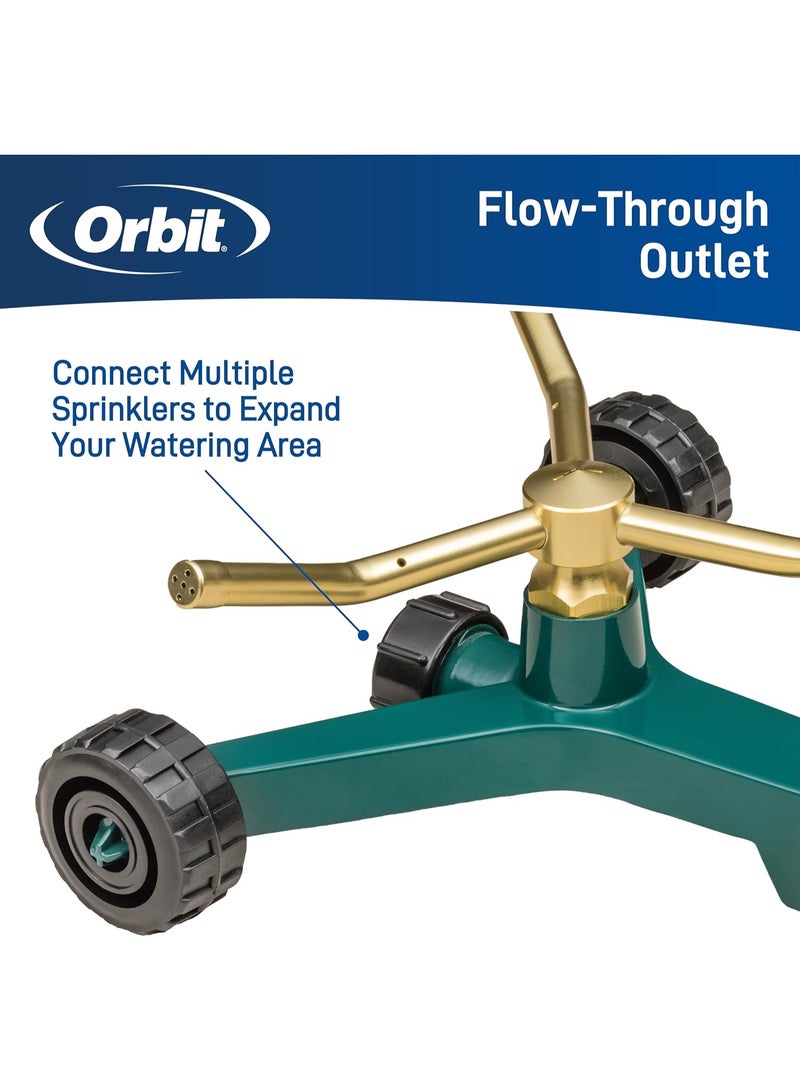 Orbit 58257N Lawn and Garden 3-Arm Metal Sprinkler with Wheel Base - Image 3