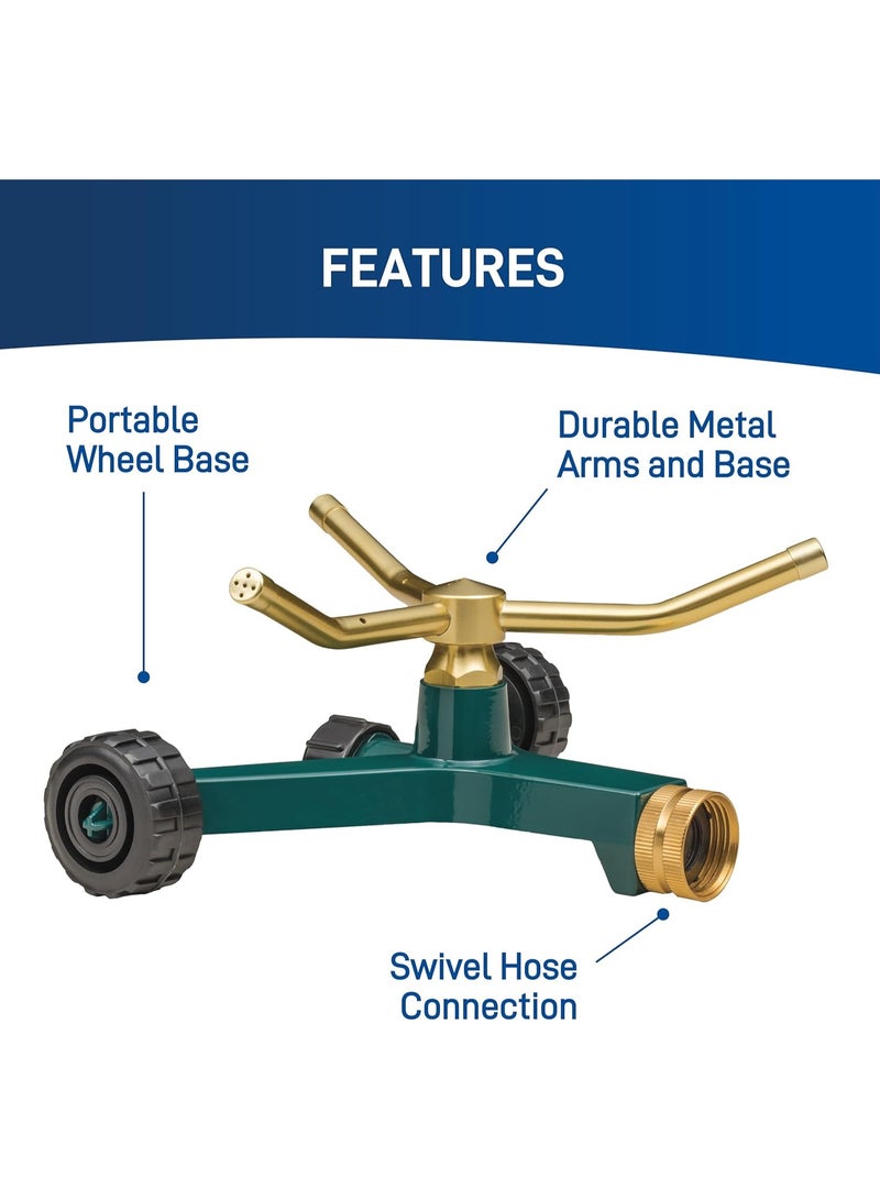 Orbit 58257N Lawn and Garden 3-Arm Metal Sprinkler with Wheel Base - Image 2