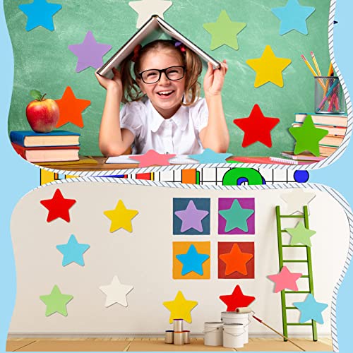 MixTeach 360 Assorted Color Paper Star Cut-Outs & Shapes - Accent Die-Cuts for Classroom Decor, Teachers, Kids DIY Craft Projects & Back to School Bulletin Board Decorations - Image 4