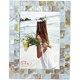 GIFTME 5 GIFTME 5 Picture Frame 5x7 Mother of Pearl Photo Frame,Beach Picture Frame Tabletop or Wall Hanging Display Frame(5x7,  - Image 1
