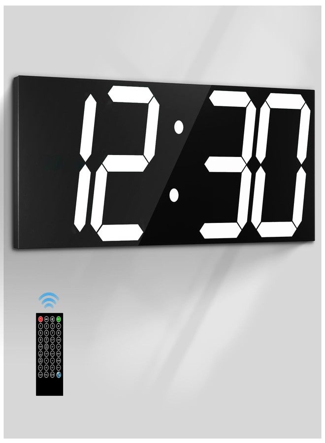 شكوسدا ساعة حائط رقمية كبيرة من CHKOSDA مقاس 18.7 بوصة، ساعة رقمية LED بأرقام كبيرة، ساعة حائط متعددة الوظائف تعمل بجهاز تحكم عن بعد مع مؤقت ومنبه وشاشة عرض للتقويم (أبيض) - Image 1