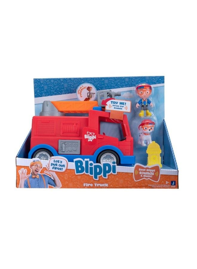Blippi Fire Truck Fun Vehicles With Freewheeling Features Including 3 Firefighter And Fire Dog Sounds And Phrases Educational Vehicles For Toddlers And Young Kids  - Image 2