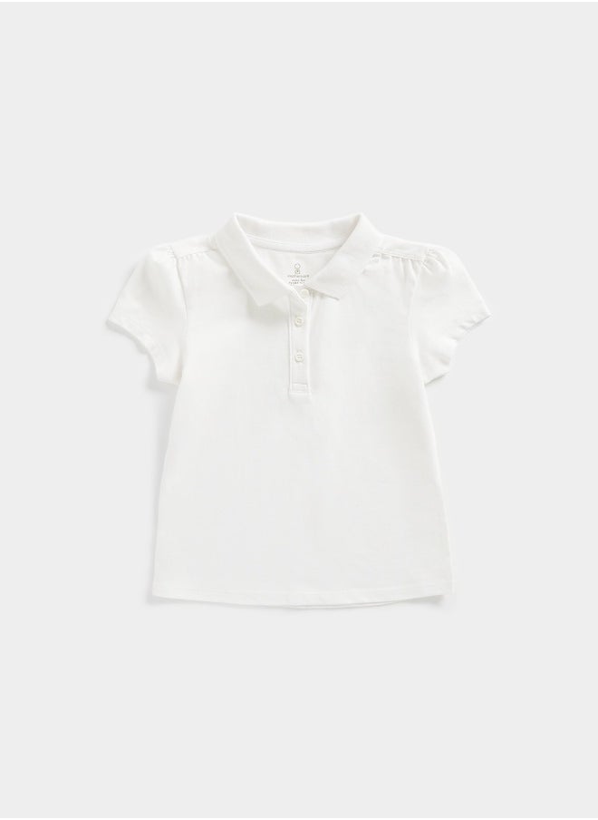 mothercare White Polo Shirt  - Image 1
