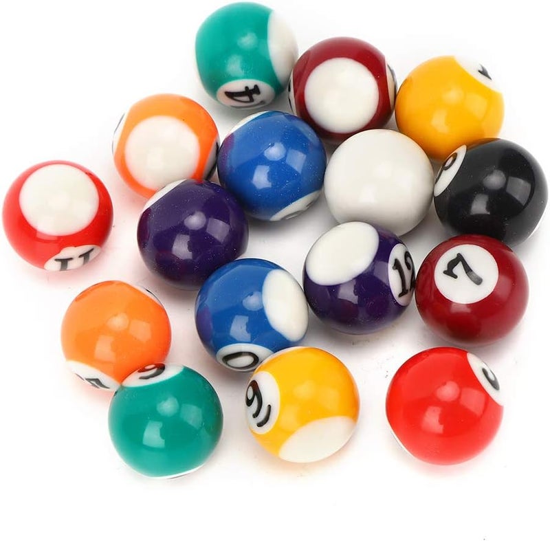 klarako Pool Ball, 16 Pieces Mini Billiard Training Balls 2.5CM Small Size Resin Ball Kids Pool Table Accessory for Game Rooms Recreation Games Sports Match - Image 1