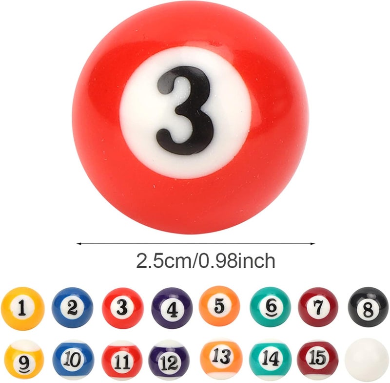 klarako Pool Ball, 16 Pieces Mini Billiard Training Balls 2.5CM Small Size Resin Ball Kids Pool Table Accessory for Game Rooms Recreation Games Sports Match - Image 5