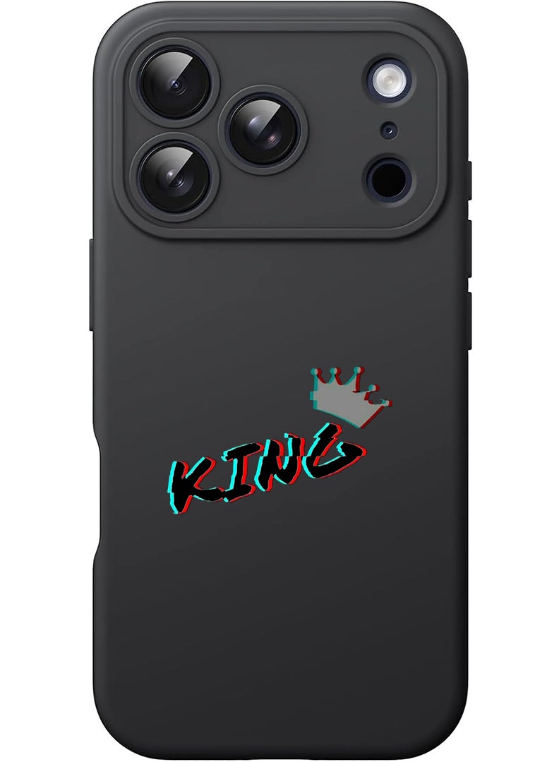 Theodor Protective Slim Fit Case Liquid Silicone Cover with Full Body Protection Anti-Scratch Shockproof Case For Apple iPhone 17 Pro (Black) King - Black - Image 1