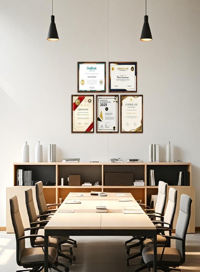 Giftgarden 8.5x11 Picture Frame Brown, 8.5 by 11 Award Certificate Diploma Document Frames for Wall or Tabletop Display, 5 Pack - Image 5