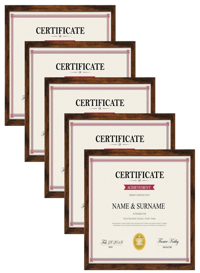 Giftgarden 8.5x11 Picture Frame Brown, 8.5 by 11 Award Certificate Diploma Document Frames for Wall or Tabletop Display, 5 Pack - Image 1
