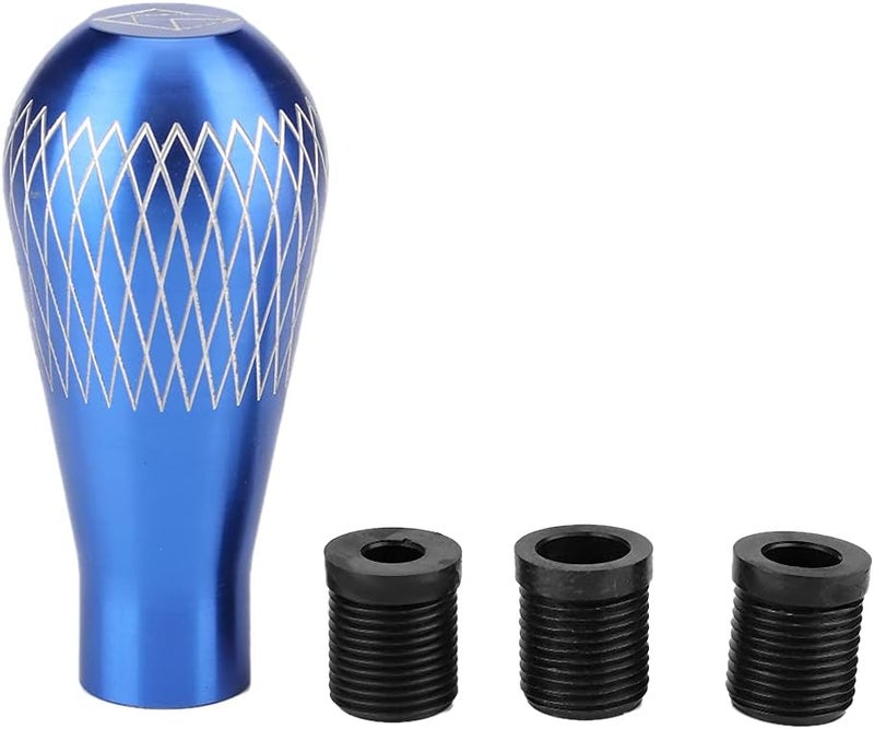 Shift Knob Aluminum Shifter Lever with M8 M10 M12 Threads, Universal for Car SUV Manual Gear, Blue - Durable, Comfortable Grip, Easy Installation (Blue) - Image 1