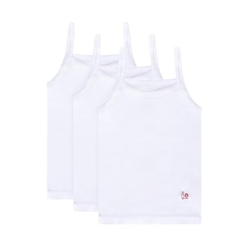 Feathers Girls Solid White Tagless Cami Super Soft Undershirts (3/Pack) 14 yrs, White - Image 1
