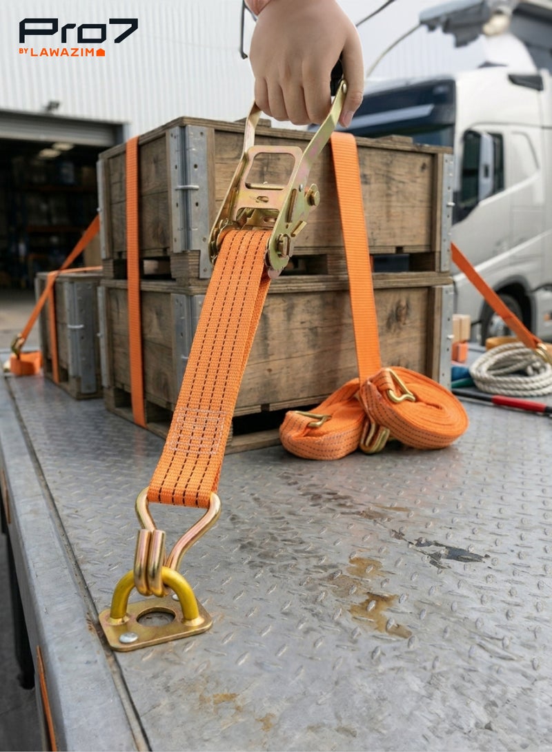 LAWAZIM Pro7 Cargo Lashing Ratchet Belt -10m 50mm 2inch- Heavy-Duty High Tensile Strength Durable Polyester Corrosion Resistant Hardware Ratchet Strap - for Load Securing Transportation Tie-Down and Moving - Image 5