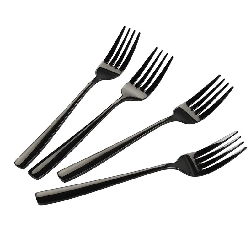 Teyyvn Black Stainless Steel DessertSalad Forks Set of 16