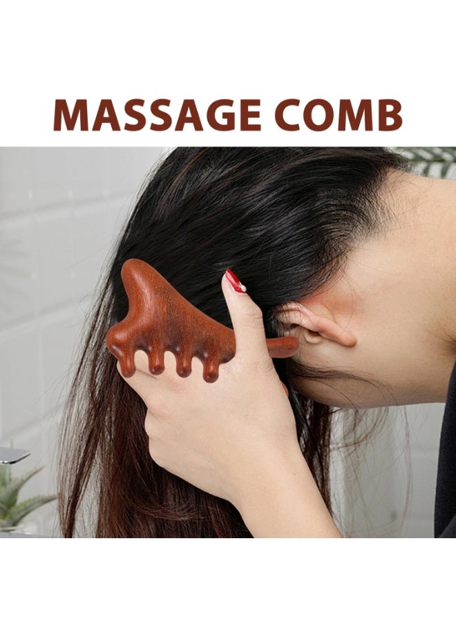 Wooden Massage Comb Ergonomic Scalp Massager Portable Hair Tool for Relaxation and Daily Use Durable Construction for Gentle Care for Home and Travel - Image 2