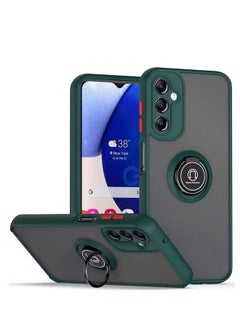 Case for Samsung Galaxy A14 Case Cover Metal Ring Holder Grip Kickstand Car Magnetic Mount Shockproof Matte Hard Back Bumper Case for Samsung Galaxy A14 5G (Green)