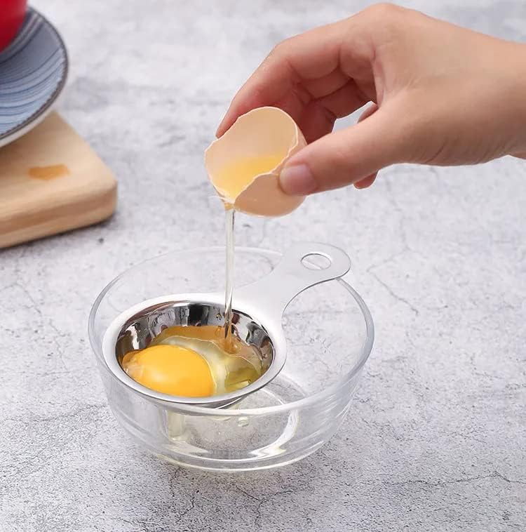 Kolorful Egg Separator Stainless Steel White Separator and Yolk Divider Strainer Spoon Filter Kitchen Baking Tools Set 2 - Image 5