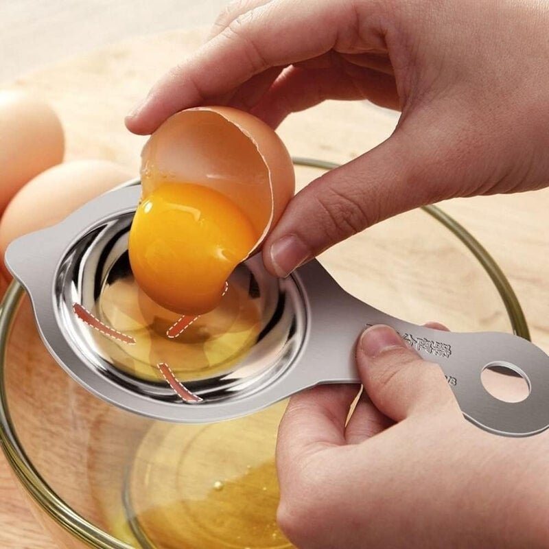 Kolorful Egg Separator Stainless Steel White Separator and Yolk Divider Strainer Spoon Filter Kitchen Baking Tools Set 2 - Image 4