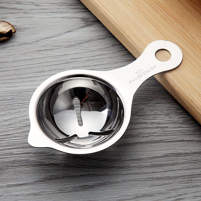 Kolorful Egg Separator Stainless Steel White Separator and Yolk Divider Strainer Spoon Filter Kitchen Baking Tools Set 2 - Image 1