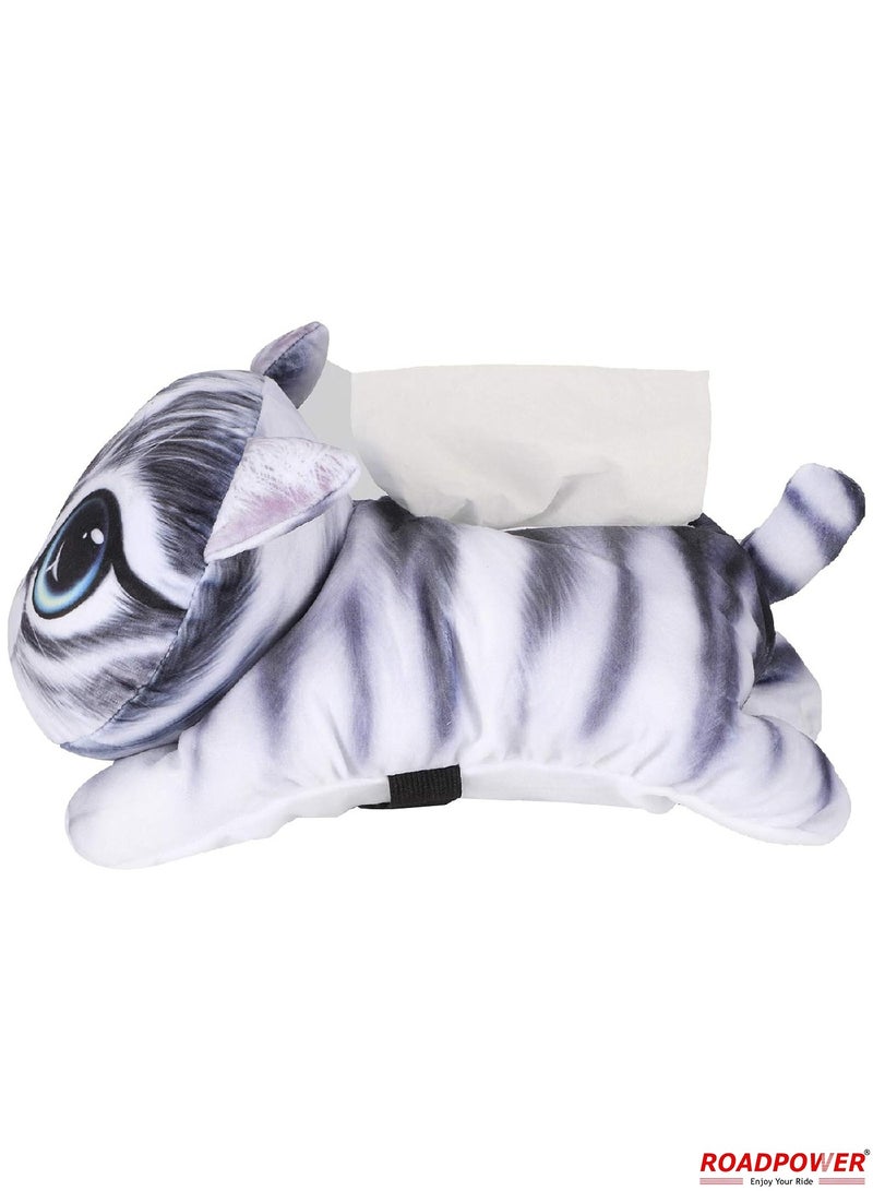 RoadPower Car Tissue Box Cute Cartoon Soft Plush Napkin Tissue Paper Holder Portable Paper Package Case Car Seat Tissue Box Car Styling Accessories - Image 1