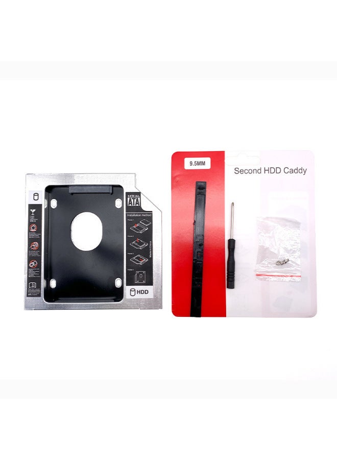 Notebook Optical Drive Bracket 2.5-inch Mechanical SSD Bracket Aluminum SATA3 Optical Drive Solid State Disk Optical Drive Bracket-Color:9.5mm Hard Disk Bracket  - Image 3