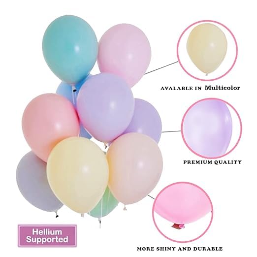 BRIJBAZAAR Pastel Balloons for Birthday Decoration - 50Pcs Balloons for Decoration(Metal) - Image 4