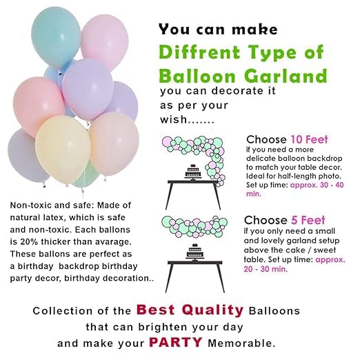 BRIJBAZAAR Pastel Balloons for Birthday Decoration - 50Pcs Balloons for Decoration(Metal) - Image 3