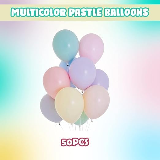 BRIJBAZAAR Pastel Balloons for Birthday Decoration - 50Pcs Balloons for Decoration(Metal) - Image 2