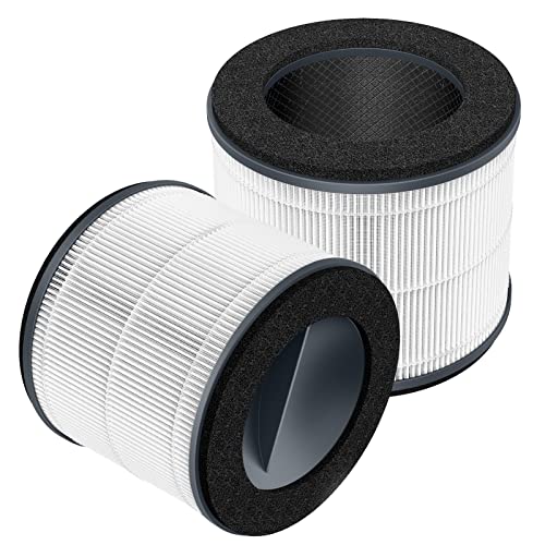 HSIAMEN APT10WT APT10FL Replacement Filter Compatible with HoMedics Air Purifier Filter Replacement TotalClean Tower Model APT10 APT10WT APT10BK Ture HEPA Type w 3Stage Filtration 2Pack