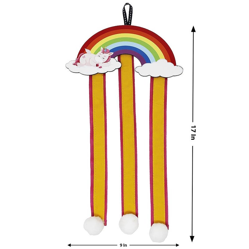 The Rosette Imprint Hair Clip Organizer Rainbow Unicorn Design Hanger for Girls and Women - Image 2