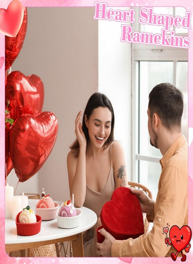 ywmigl 12 قطعة من أوعية التقديم الصغيرة المصنوعة من السيراميك على شكل قلب، سعة 6 أونصات، آمنة للاستخدام في الفرن، وعاء غمس، توابل لعيد الحب، صلصة التقديم، الوجبات الخفيفة، الخبز، بودنغ بروليه (وردي) - Image 4
