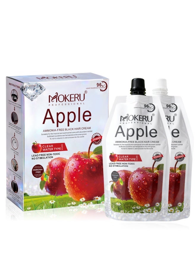 Mokeru Apple Ammonia Free Black Hair Cream ,Safe, Effective, and No-Side-Effect Solution for Men and Women - Image 1