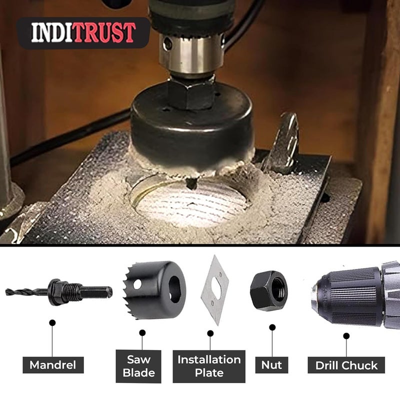 Inditrust New 11pcs Hole Saw Drill Bit Woodworking Cutter Hole Saw Cutting Set Core Drill Bit Wood Metal Drilling (19-64mm) - Image 3