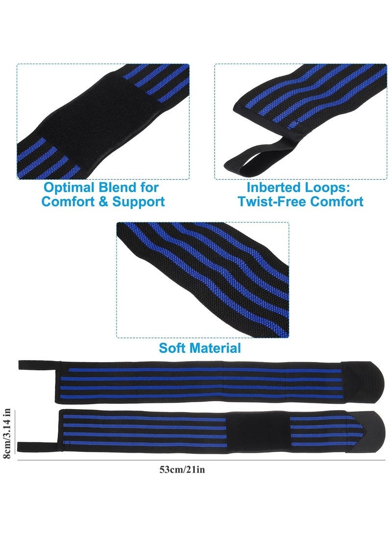 Wrist Wraps for Weightlifting and Fitness - Adjustable Support Straps with Thumb Loops, Compression for Men & Women, Suitable for Gym, Powerlifting, Cross-Training, Yoga, 21-Inch, Set of 2